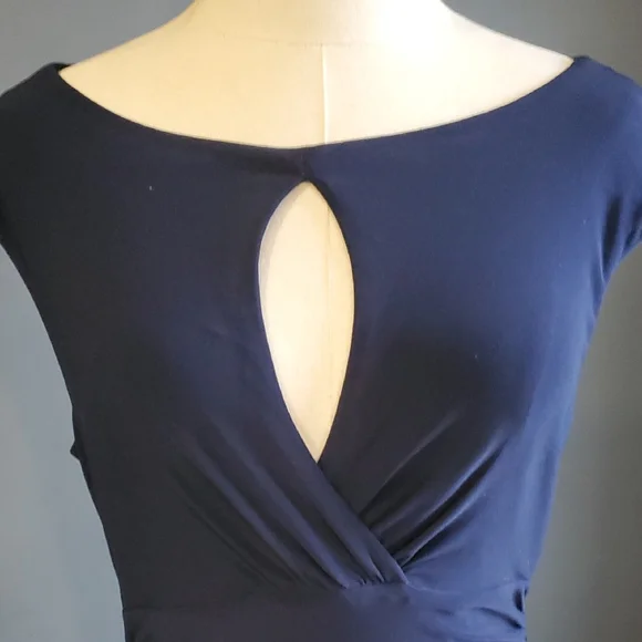 Lauren Ralph Lauren Elegant Navy Midi  Dress - Picture 5 of 12